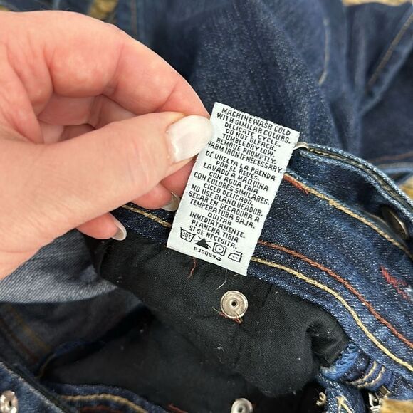 Bongo Dark Wash Cotton Blend Denim Suspender Capris Size 8F - Picture 9 of 13